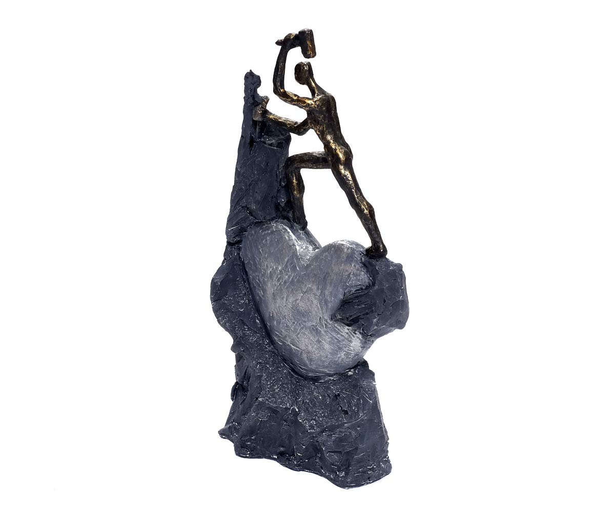 Design zakochana para figurki dekoracyjne rzeźba miłość indstone rzeźbiony Polystone figurka dekoracyjna spójność partnerstwo para zakochana figurka (model 4: 37 x 19 x 9 cm)