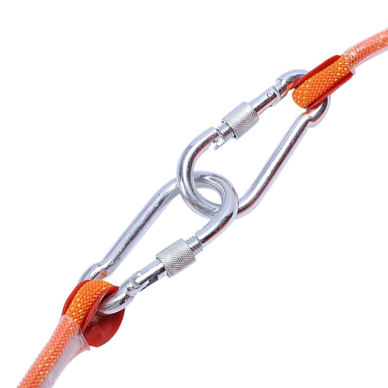 Kletterseil, feuerfestes Nylonseil, 10 mm, lebensrettendes statisches Seil, Outdoor-Speed-Drop-Seil, Kletterseil, Abenteuerseil, Camping-Rettung, Karabiner, 10 m, 20 m, 3,10mm 50m
