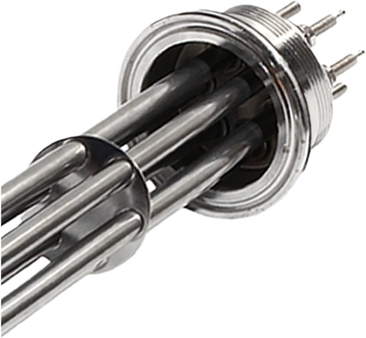1pc Immersion Water Heater with Accessories 220V/380V 3KW/4.5KW/6KW/9KW/12KW Brewing Heating Element(Silver,220V_6KW 250MM 304SUS)