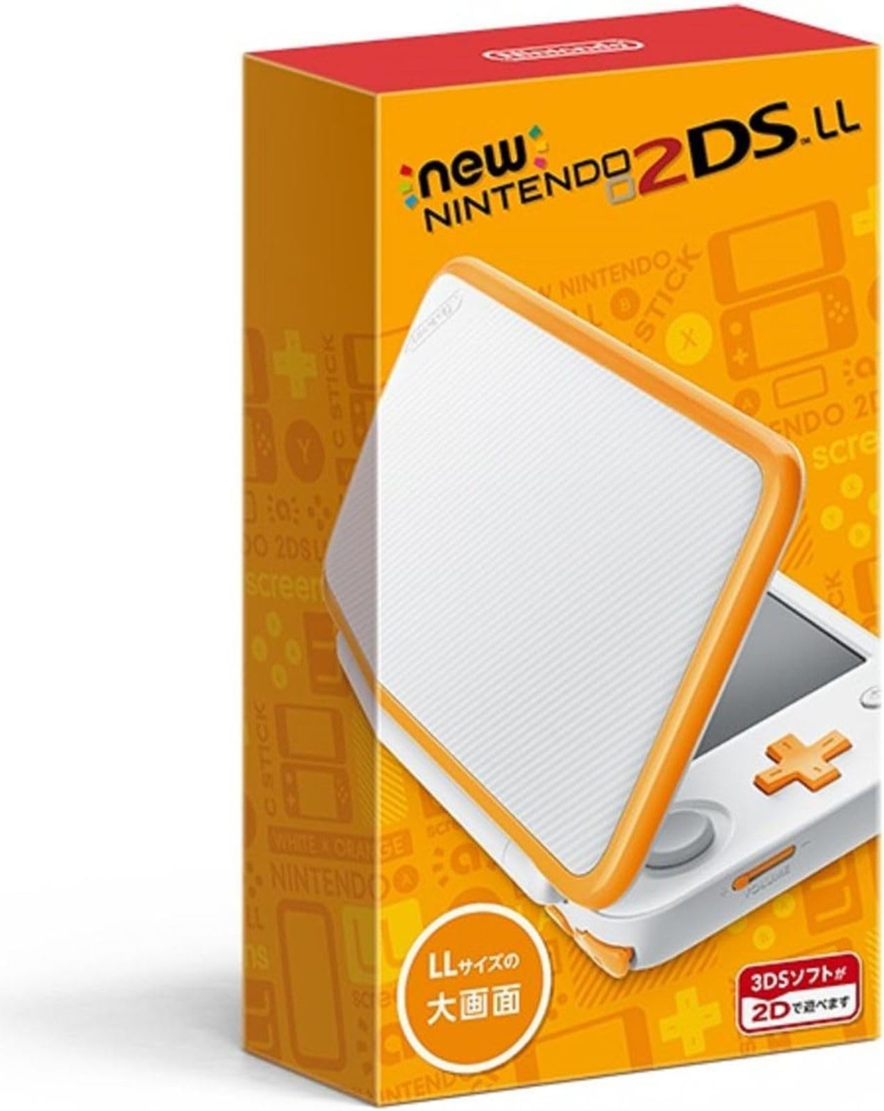 【整備済み品】 Newニンテンドー2DS LL 【ホワイト×オレンジ】 SDカードフォーマット済