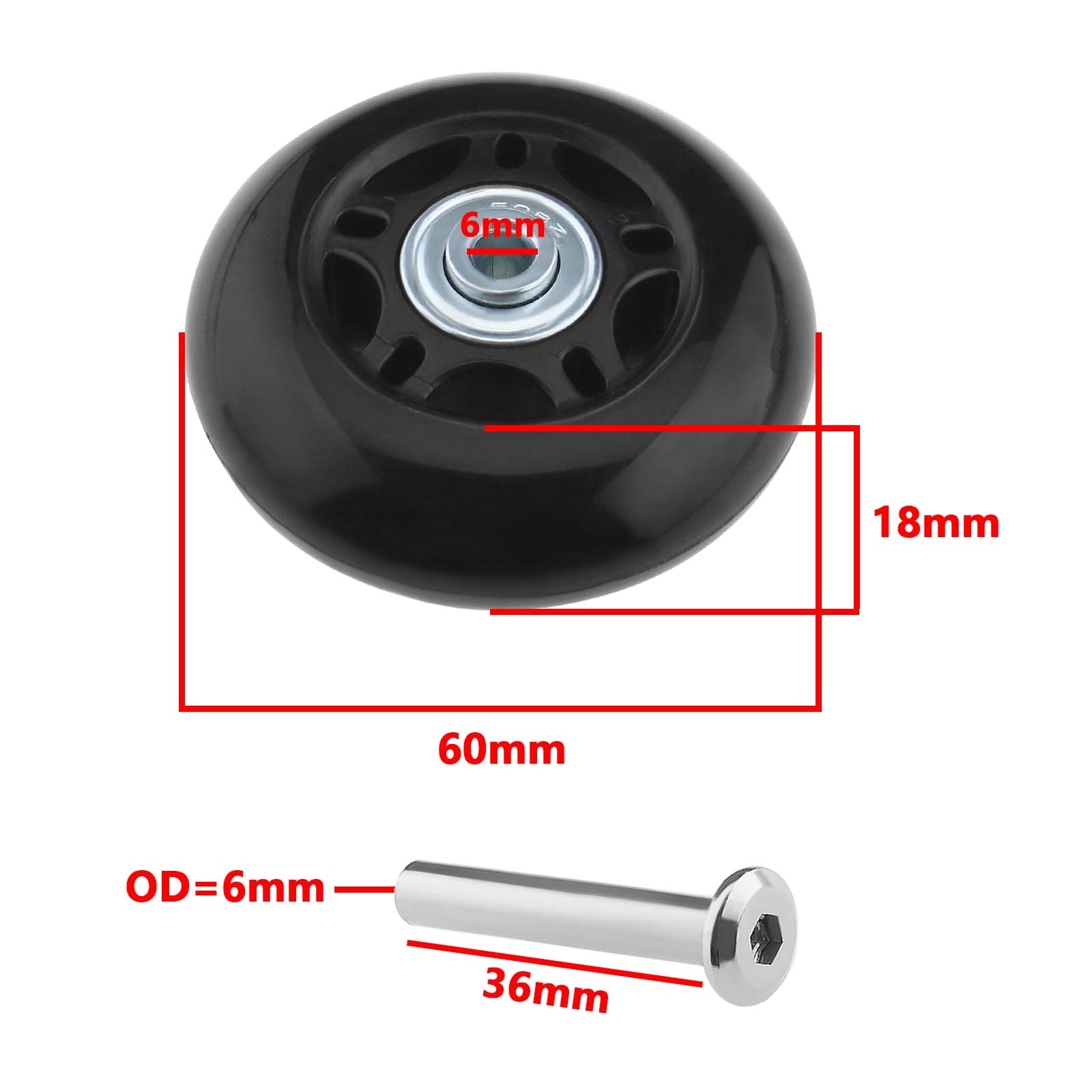 1Set Bagage Koffer Vervanging Wielen Met Schroeven Assen Reparatie Tool Voor Bagage Koffer Trolley, Skate Vervanging Wielen 70mmX18mm