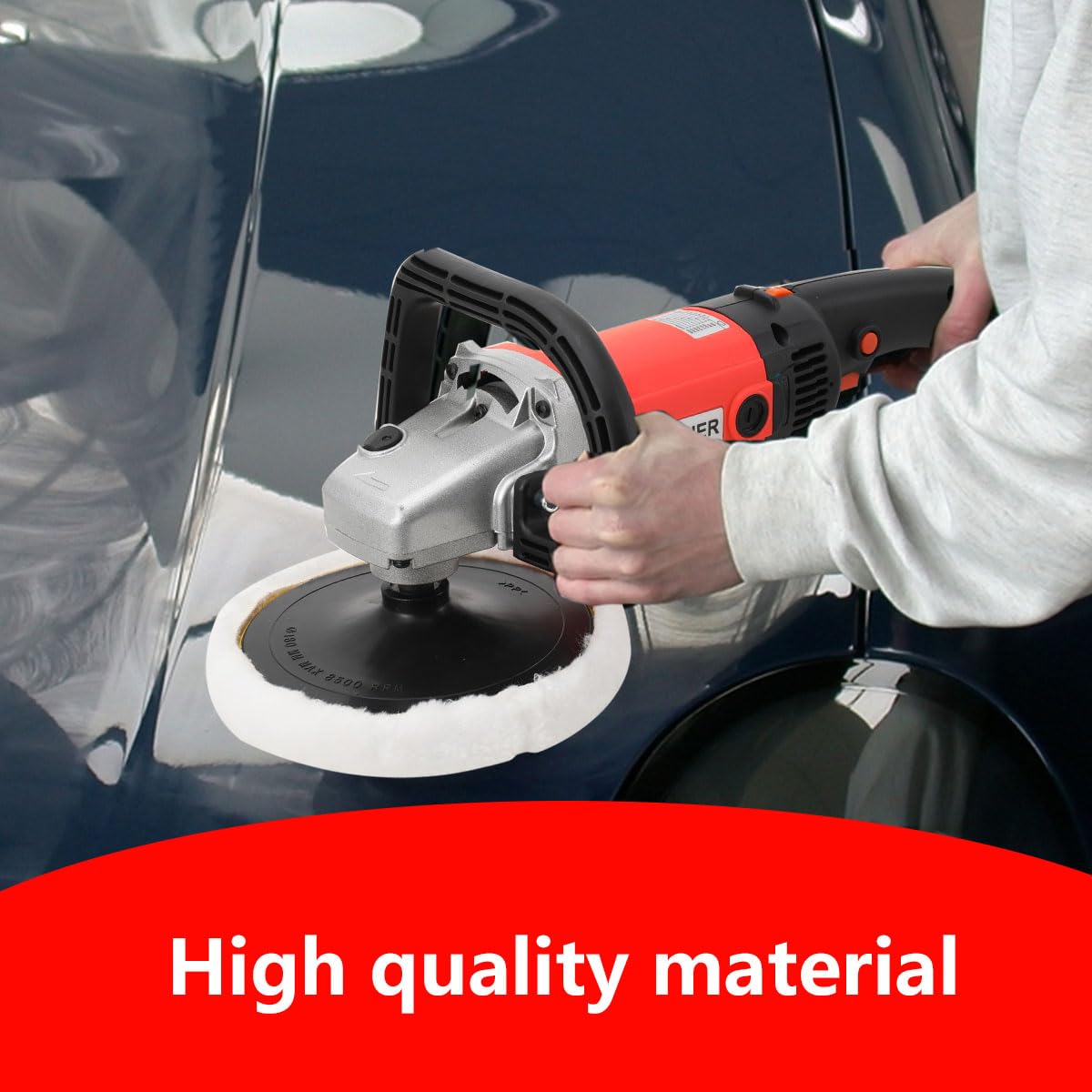 Poliermaschine Auto, 1400W Auto Polierer 8 Variable Geschwindigkeit 3300 RPM Professionell Poliermaschine Set für Auto Möbeln Tellerschleifer mit 2 Pads