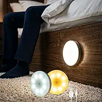 Kit 3 Luminárias LED Yaires Store com Sensor de Movimento – Recarregável USB, Luz Automática com Ímã e Adesivo para Armário, Escada e Corredor (Luz Branca)