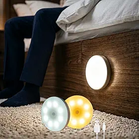 Kit 3 Luminárias LED Yaires Store com Sensor de Movimento – Recarregável USB, Luz Automática com Ímã e Adesivo para Armário, Escada e Corredor (Luz Branca)