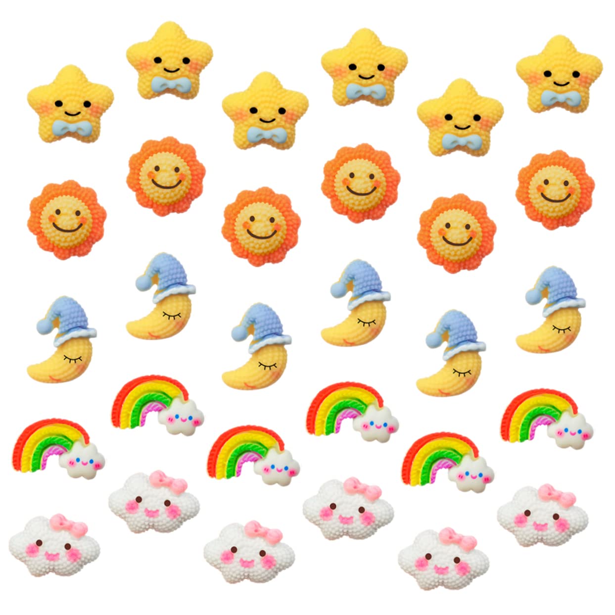 Gadpiparty 3 Sätze Wanddekorations Pushpins Niedliche Sonne Mond Stern Designs Aus Harz Gefertigt Für Pinnwände Bürobedarf Und Kreative DIY Projekte 30 Stück * 3