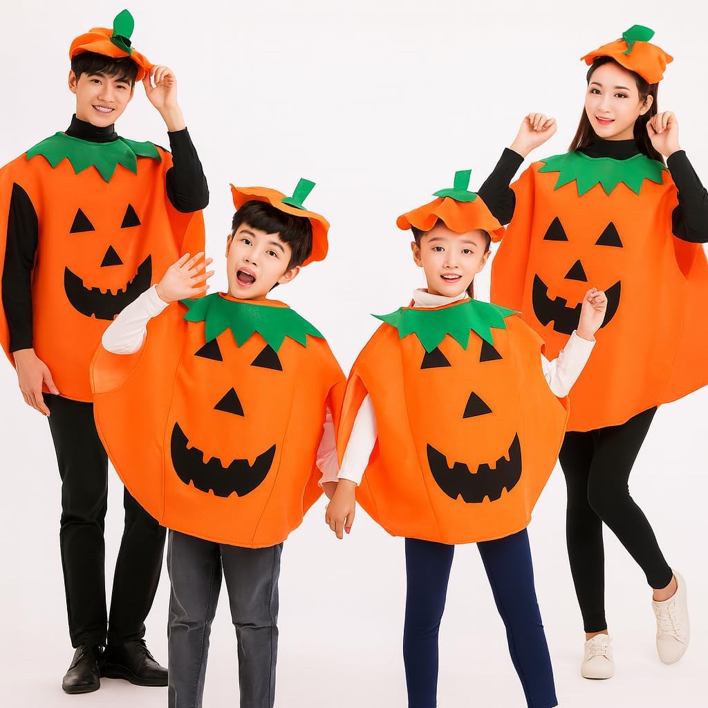 Fantasia Abóbora Halloween Adulto e Infantil Unissex – Festa Dia das Bruxas com Chapéu Laranja Divertido para Meninos, Meninas e Adultos Costume Fantasia Abóbora Halloween Adulto e Infantil Unissex – Festa Dia das Bruxas com Chapéu Laranja Divertido para Meninos, Meninas e Adultos Costume