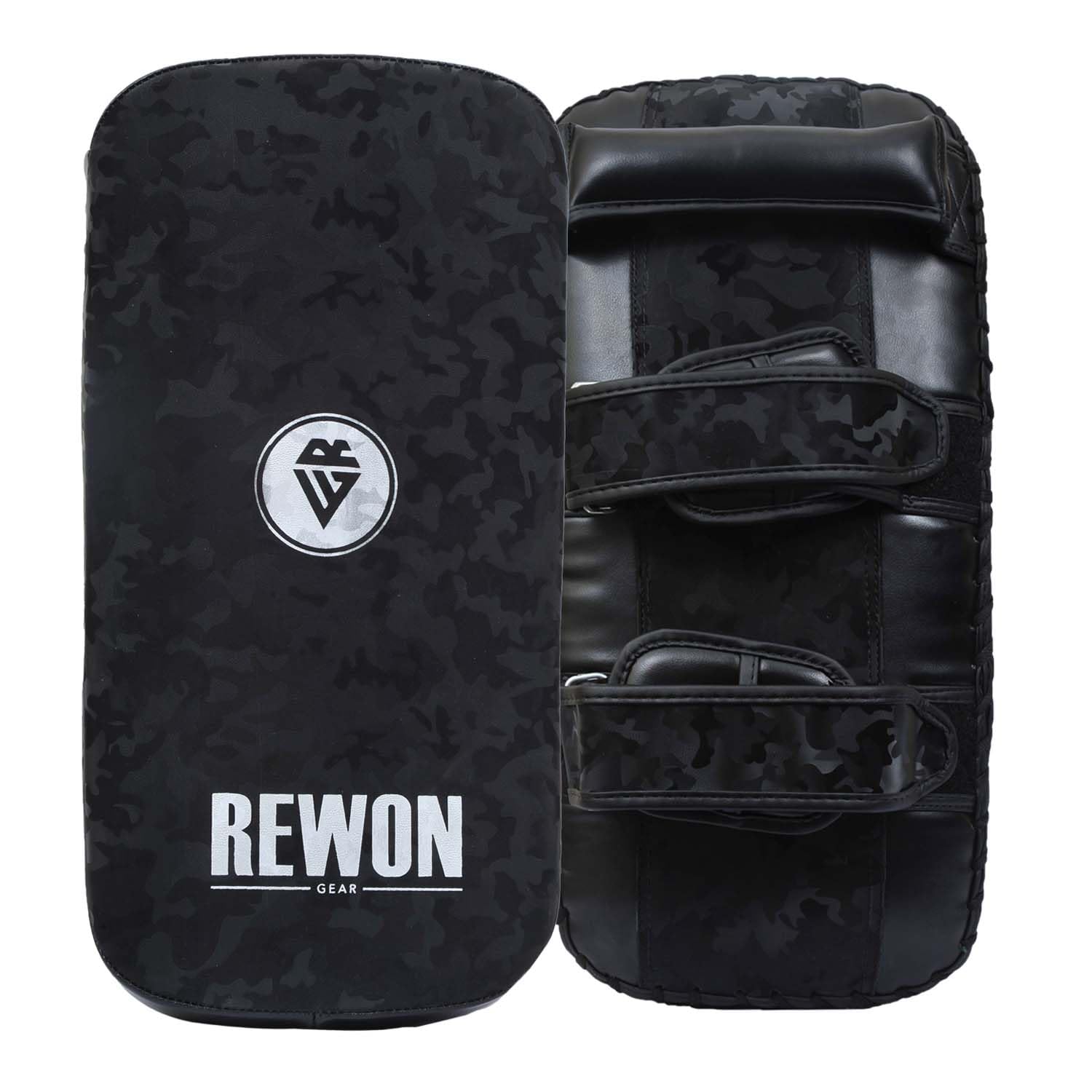 Rewon Colpitori Muay Thai Pad Curva Pelle Scudo Sciopero con Presa Solida Kick Pad per Kickboxing MMA Pugilato Taekwondo Boxe Mix Arti Marziali x 1 unità Singola
