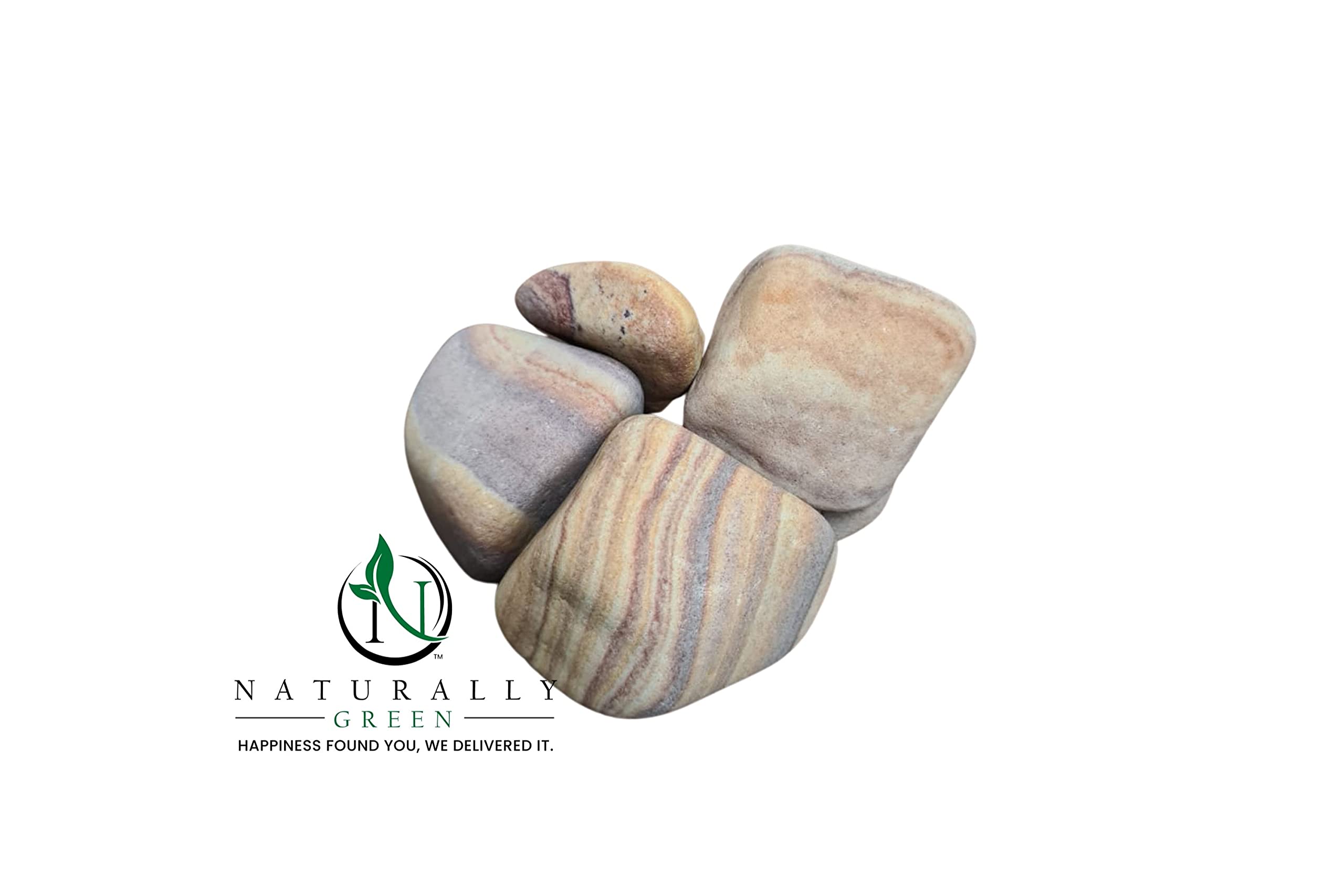 Naturally Green Desert Rainbow Stones Pebbles for Decoration, Garden, Plants Pots, Aquarium, Fountain & Home Décor (1 kg) 1