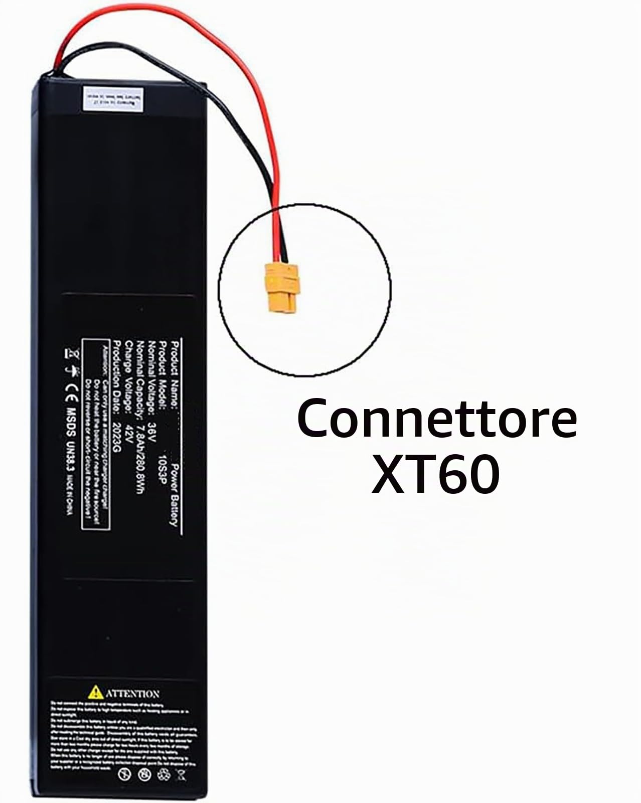Batteria Per Scooter Elettrico Da 36V 6Ah 7.8Ah 10.4Ah, Batteria Ricaricabile 36V 10S3P Batteria Di Ricambio Impermeabile 36V10.4Ah,XT60