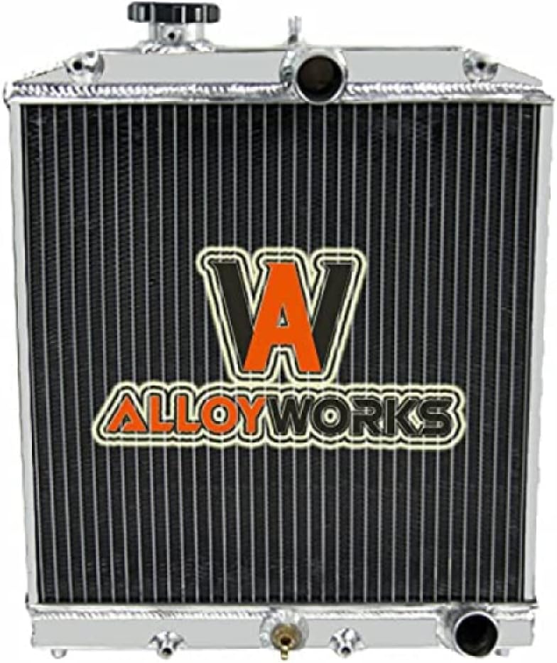 ALLOYWORKS 4 Row Core All Aluminum Radiator for 1992-2000 Honda Civic CRX EG EK/DEL SOL/INTEGRA B16 B18 D15 D16
