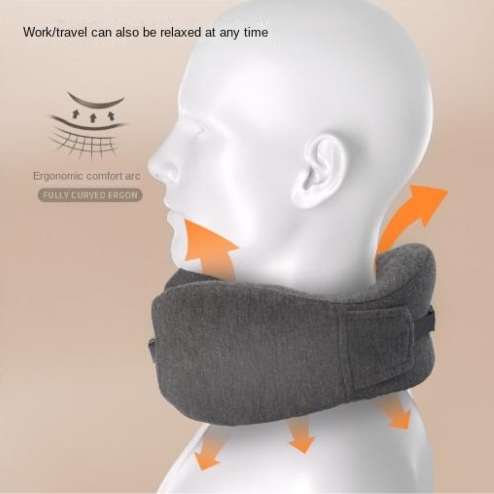 Portatile Cuscino da Viaggio Cuscino A Forma di U Portatile for Aereo, Supporto for Collo da Viaggio Ufficio Casa Morbido(Black)