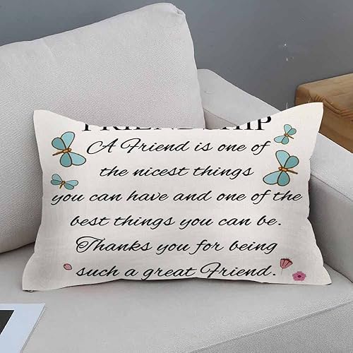 Miniatura 2 de IBILIU Fundas de almohada con texto en inglés A Friend of the Nicest Things, funda de almohada para decoración del hogar, 12 x 20 pulgadas
