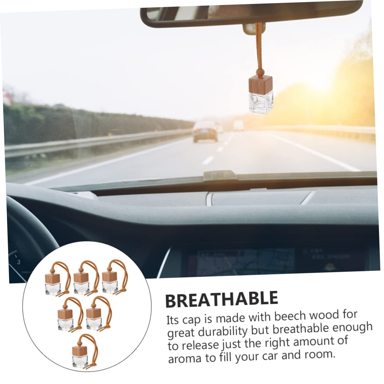 Gatuida 12piezas Botella De Perfume Colgante Para Coche De Diseño Haya Ambientador Reutilizable Para Aromaterapia y Eliminación De Olores Accesorios Para Automóviles y Hogar