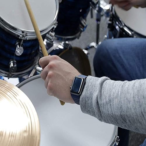 Miniatura 9 de Compatible con Apple Watch Band 1.732 pulgadas, 1.654 pulgadas, 1.575 pulgadas, 1.496 pulgadas. Correa de piel ajustable mejorada con sistema de