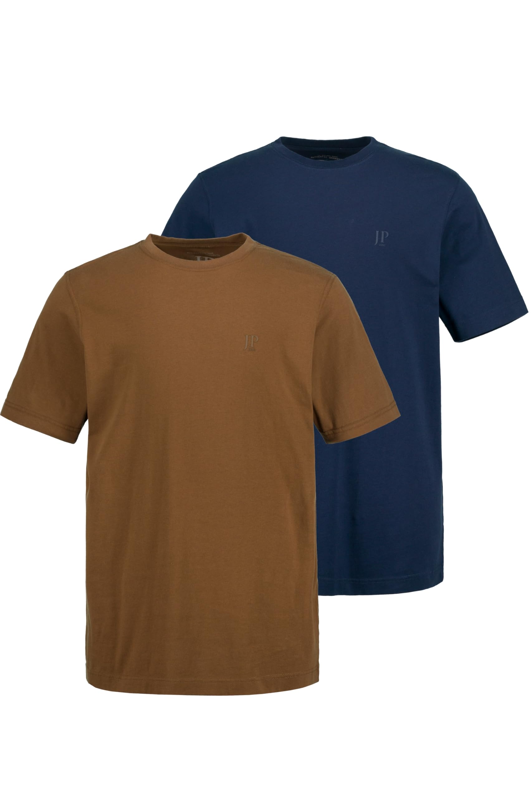JP 1880 Men's T-Shirts, 2er-Pack T-Shirts Mocha Brown 3XL