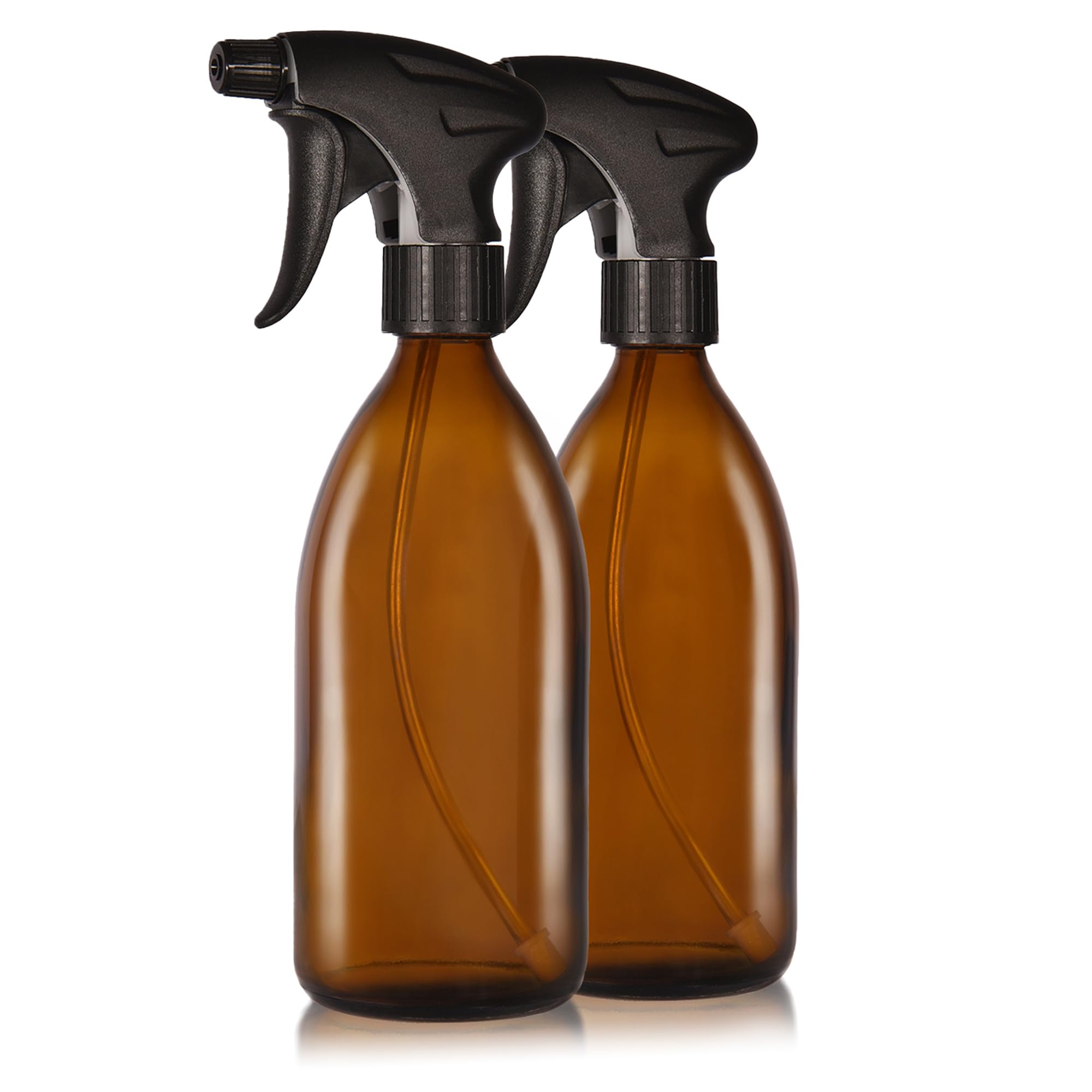 Oputec 2 x 500ml Sprühflaschen aus Glas mit ergonomischem Sprühkopf + Etiketten
