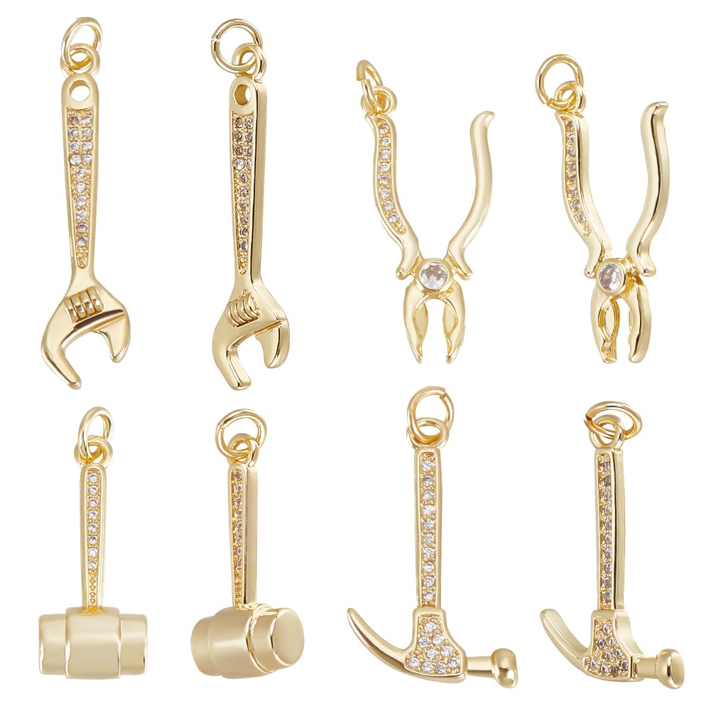 20 Ciondoli A Forma Di Chiave In Placcato Oro 18K – 5 Stili Scheletro Per Creazione Gioielli Fai Da Te