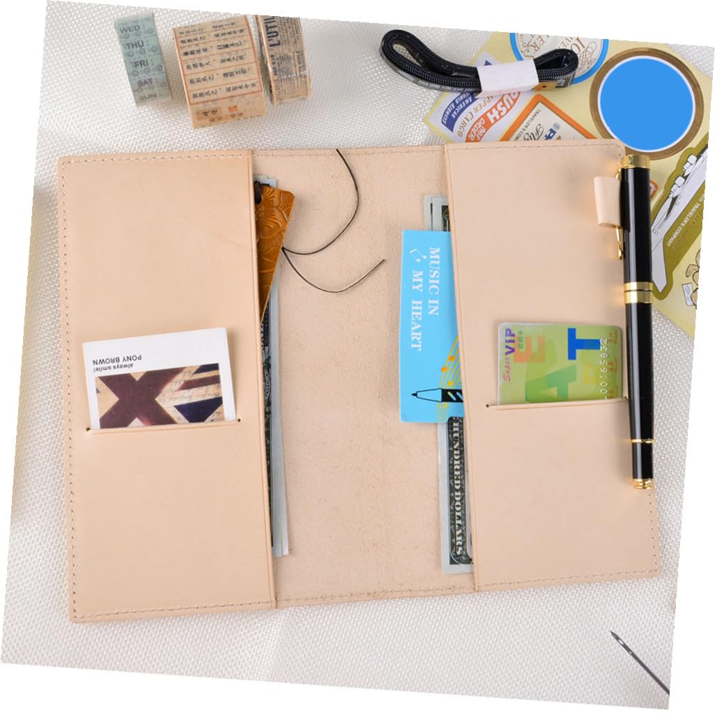 Tofficu Funda de Cuero para Cuaderno A6, Porta Bolígrafo, Estilo Campestre Vintage, Adecuado para Oficina y Papelería Escolar