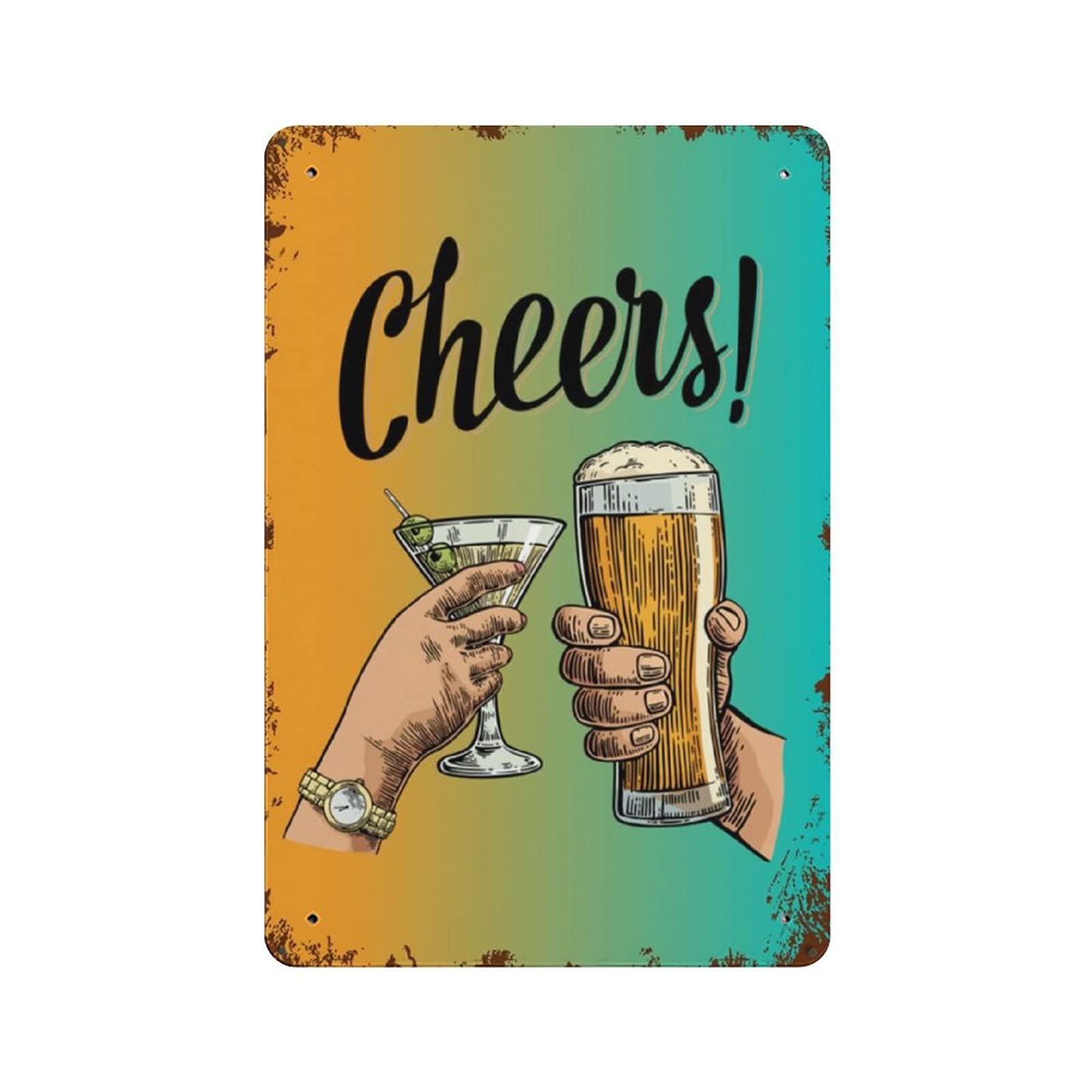 Metal Tin Sign Beer Signs for Bar Vintage Tin Poster Metal Sign Wall Decoration Country Kitchen Home Garage Decor 12"x8"