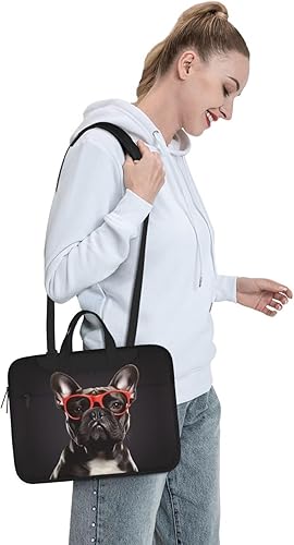 Miniatura 7 de Bulldog Francés Bolsa para computadora portátil Slim Bolsa de hombro portátil Funda para computadora portátil para mujer y hombre