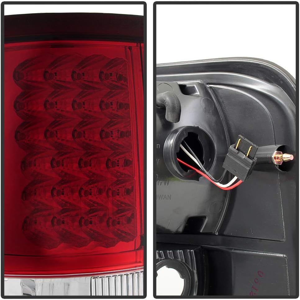 ACANII - For 2004-2008 Ford F150 Pickup Red Clear LED Tail Lights Rear Brake Lamps Assembly Pair Replacement Left+Right