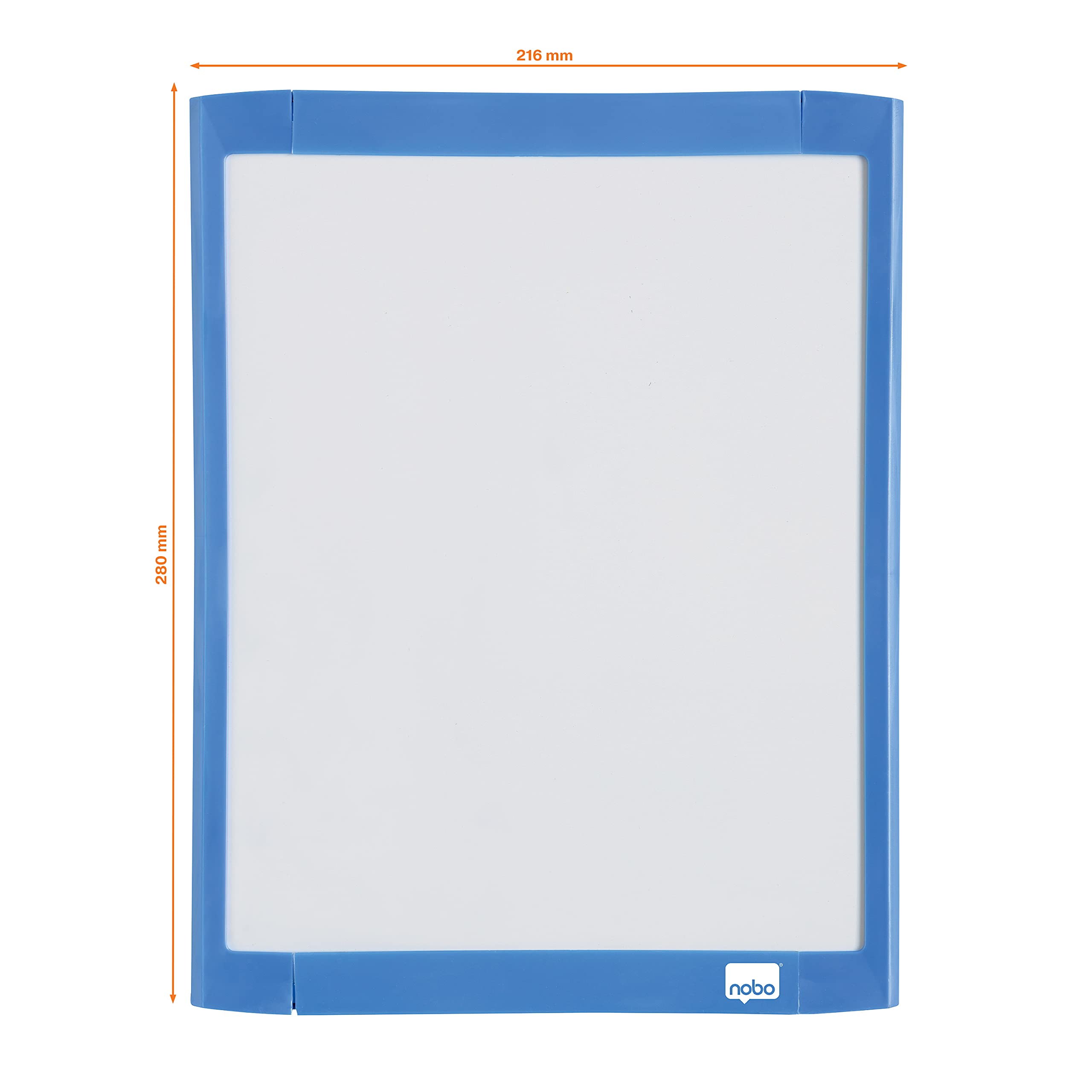 Rexel Magnetic Dry Wipe Personal Whiteboard, 280 x 216 mm, Includes Marker, Magnets, Eraser and Fitting Kit, White with Plastic Frame (Assorted Colours), 1903816