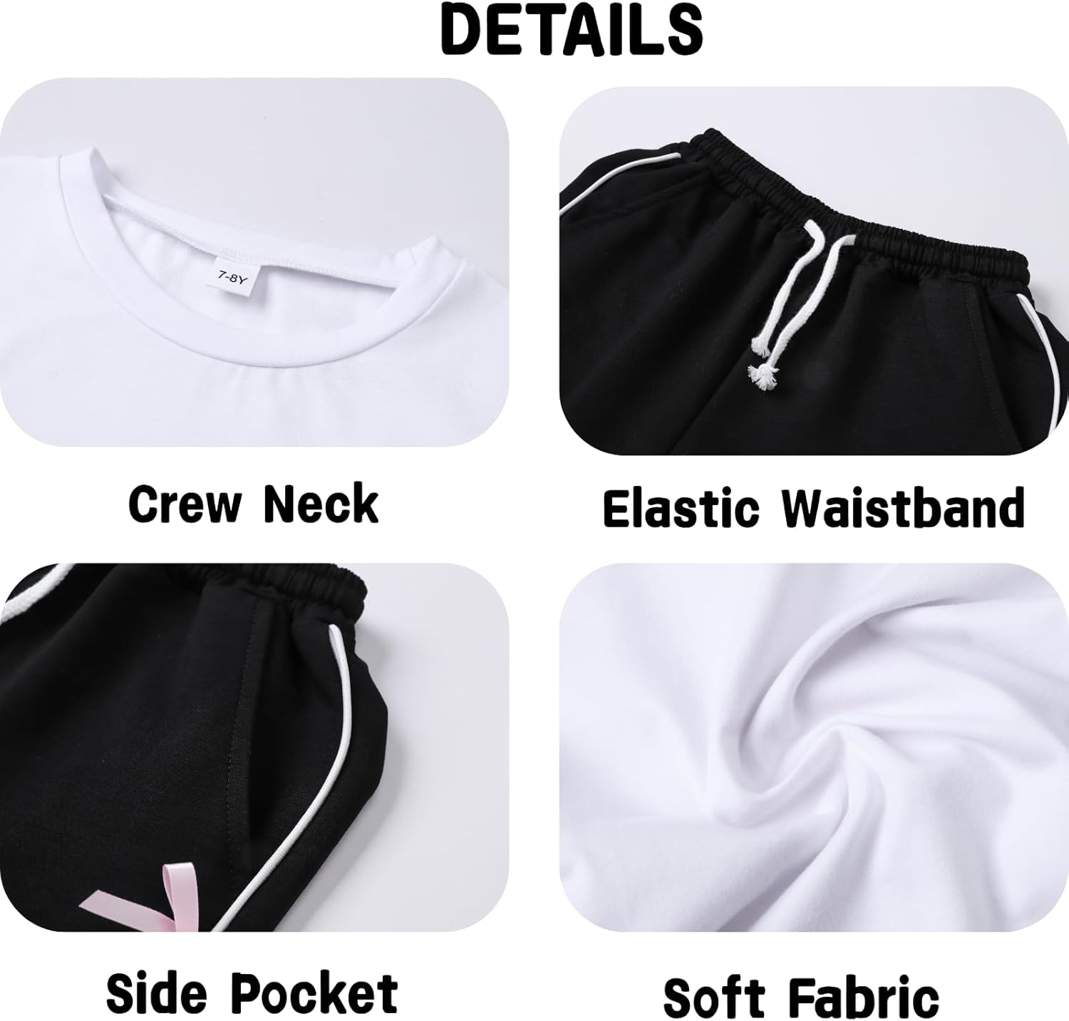 Tween Girls Clothes Short Sleeve Graphic T-Shirt Top + Bow Knot Pants 2 Piece Outfit Set, Size 7-14Years - Image 6