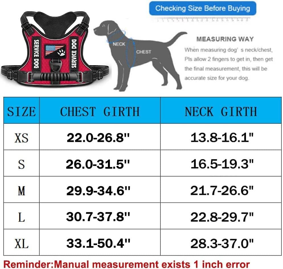 Miniatura 6 de Dogmify Arnés para perro de servicio, arnés reflectante sin tirones para mascotas, arnés ajustable de chaleco Oxford suave con correa para perro,