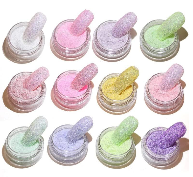 "Brille Bee® 12-Color Sea Salt Diamond Powder – Glitter Nail Flash Crystal & Aurora Sugar Wool Powder Set"-image-48