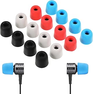 16Pcs Memory Foam Earbud Tips, Earbud Tips Powerbeats Pro Ear Tips Airpod Pro Ear Tips Airpod Ear Tips Airpods Pro 2 Ear Tips Galaxy Buds Pro Ear Tips Replacement Earbud Tips(Black, Red, Blue, Grey)
