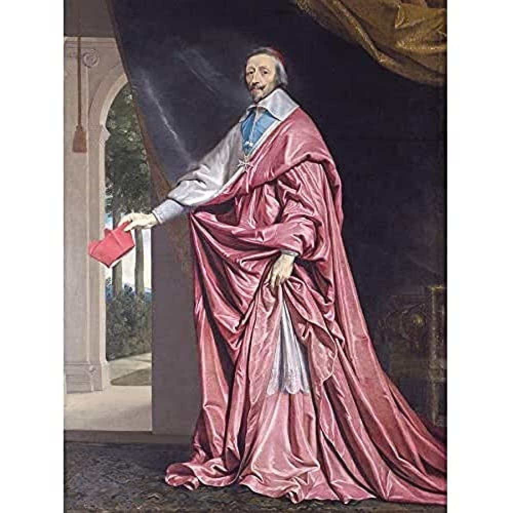 De Champaigne Portrait Cardinal Richelieu Painting Unframed Wall Art Print Poster Home Decor Premium