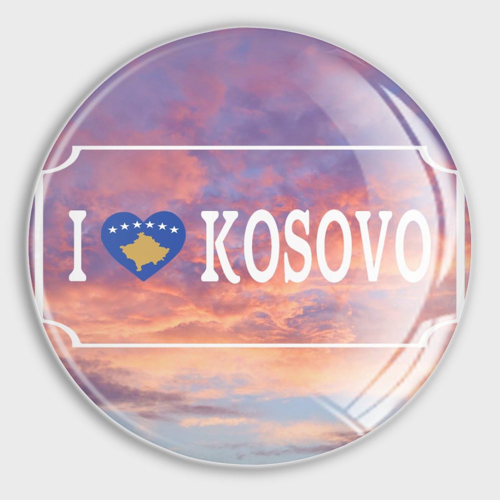 Imanes de vidrio para refrigerador motivo Kosovo con acabado cristalino