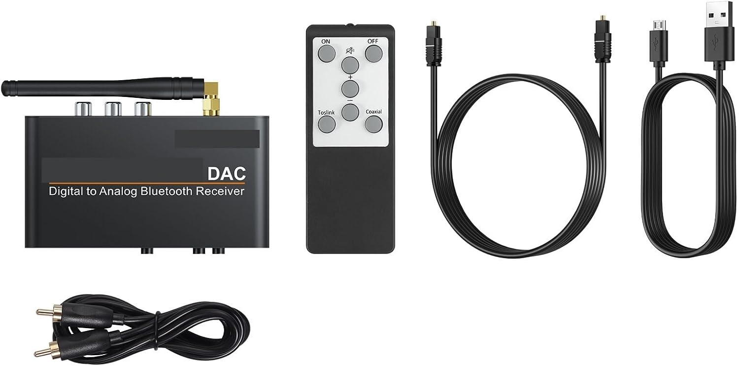 DAC Converter Built-in Receiver Digital Coaxial Toslink to Analog Stereo RCA 3.5mm Audio Support AptX