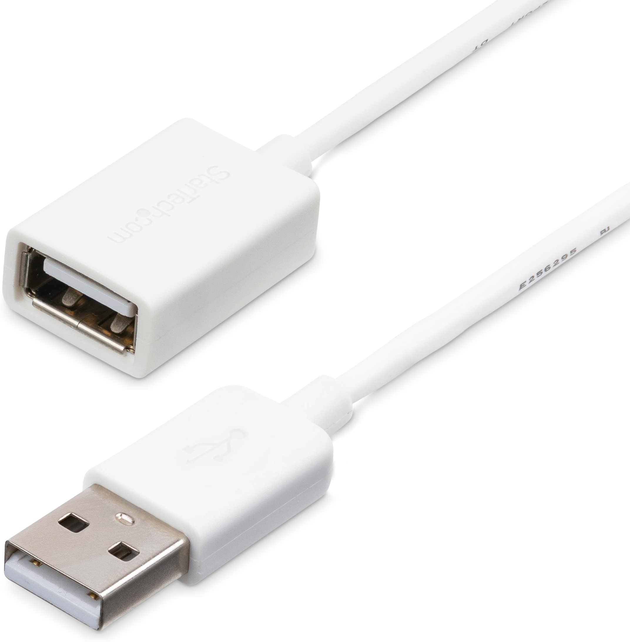 com 3m White USB 2.0 Extension Cable Cord - A to A - USB Male to Female Cable - 1x USB A (M), 1x USB A (F) - White, 3 meter (USBEXTPAA3MW)