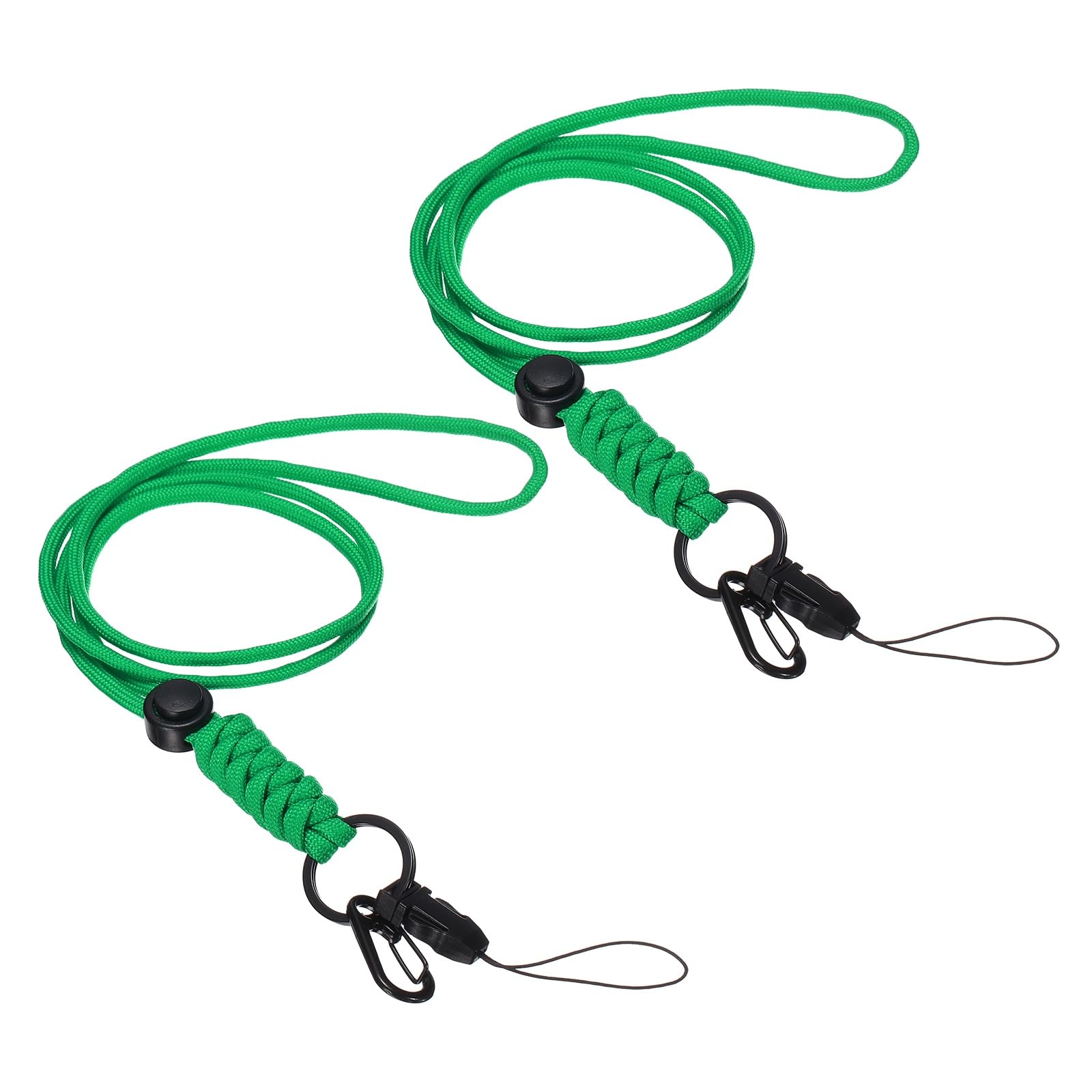 PATIKIL 2 Pack Neck Lanyard with Hook, Badge Lanyards Adjustable Long Strap ID Card Holder Keychains for Badge Holder Office, Green