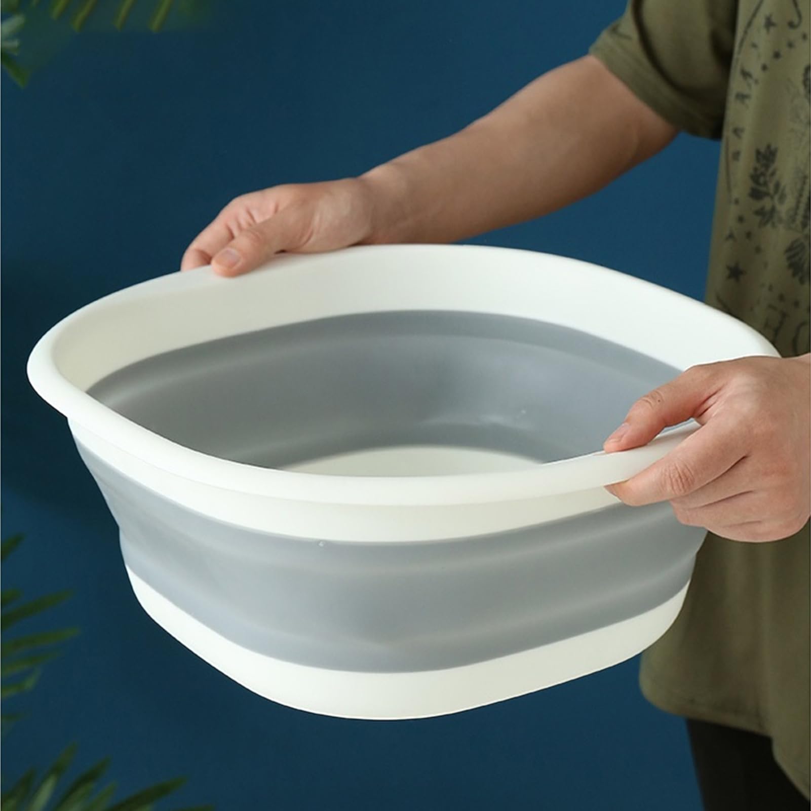 Lavanderia con campanello – Lavanderia pieghevole, contenitore per la pulizia portatile, contenitore compatto per viaggi in campeggio all'aperto