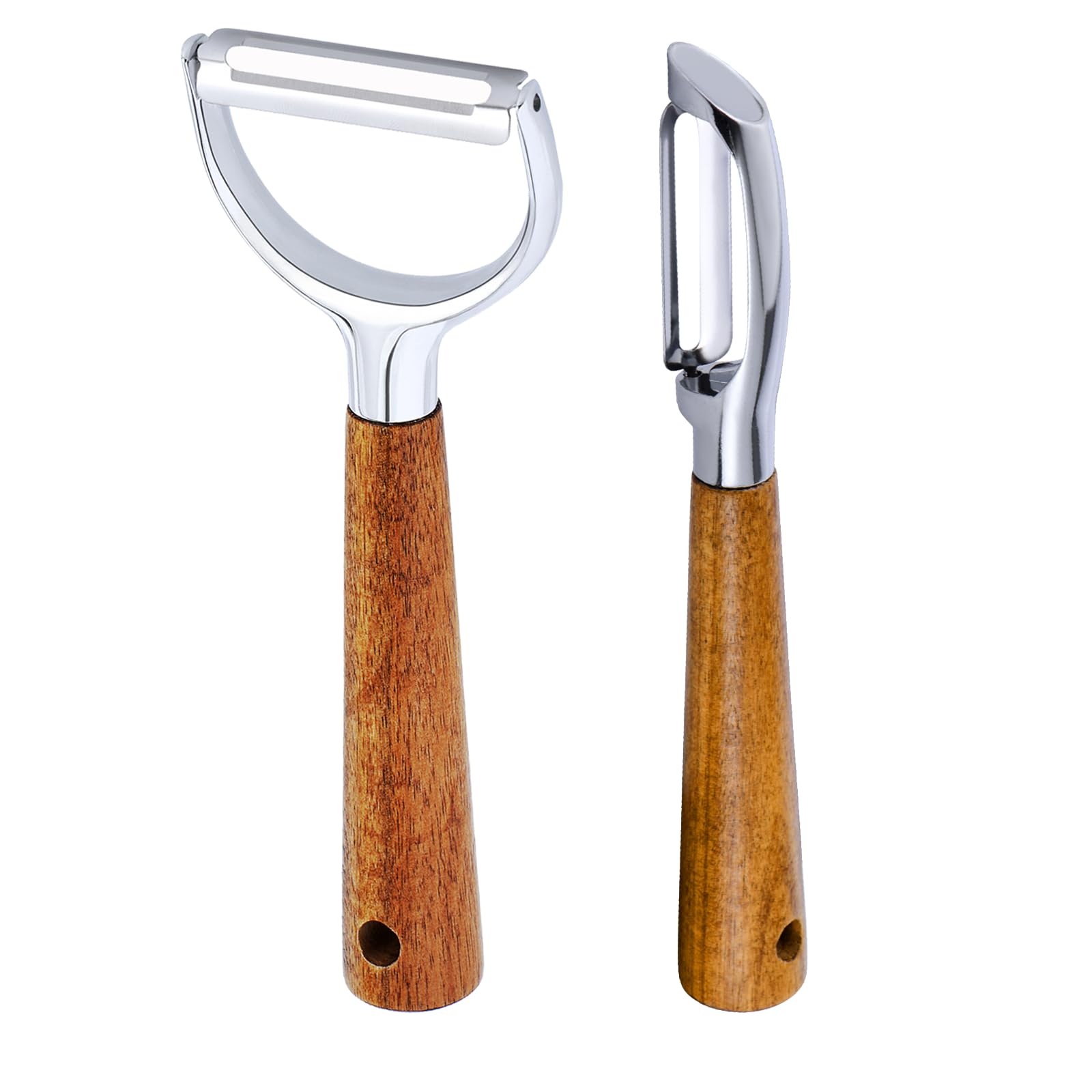 Paquete de 2 peladores para zurdos, herramientas de cocina zurdas para verduras, frutas, papas, zanahorias, manzanas, peladores de mano izquierda y derecha