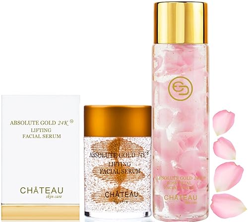 Absolute Gold 24K TONER FACIAL PETAL ROSE - SUERO FACIAL LIFTING (Pack 2). 24 KARAT GOLD, COLÁGENO, ÁCIDO HIALURÓNICO, PÉPTIDOS. Para todo tipo de