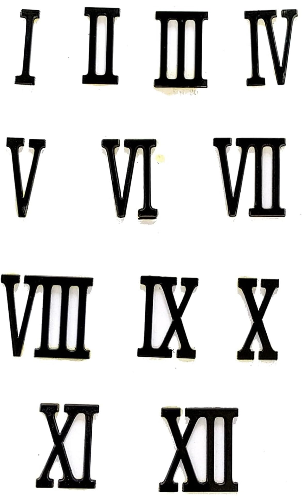 Black Acrylic Roman Numerals for Clock Making DIY Craft Set of 12 | Resin Art Compatible, MDF Craft Use, Decoupage Friendly, Clock Accessory, I to XII Included-image-6