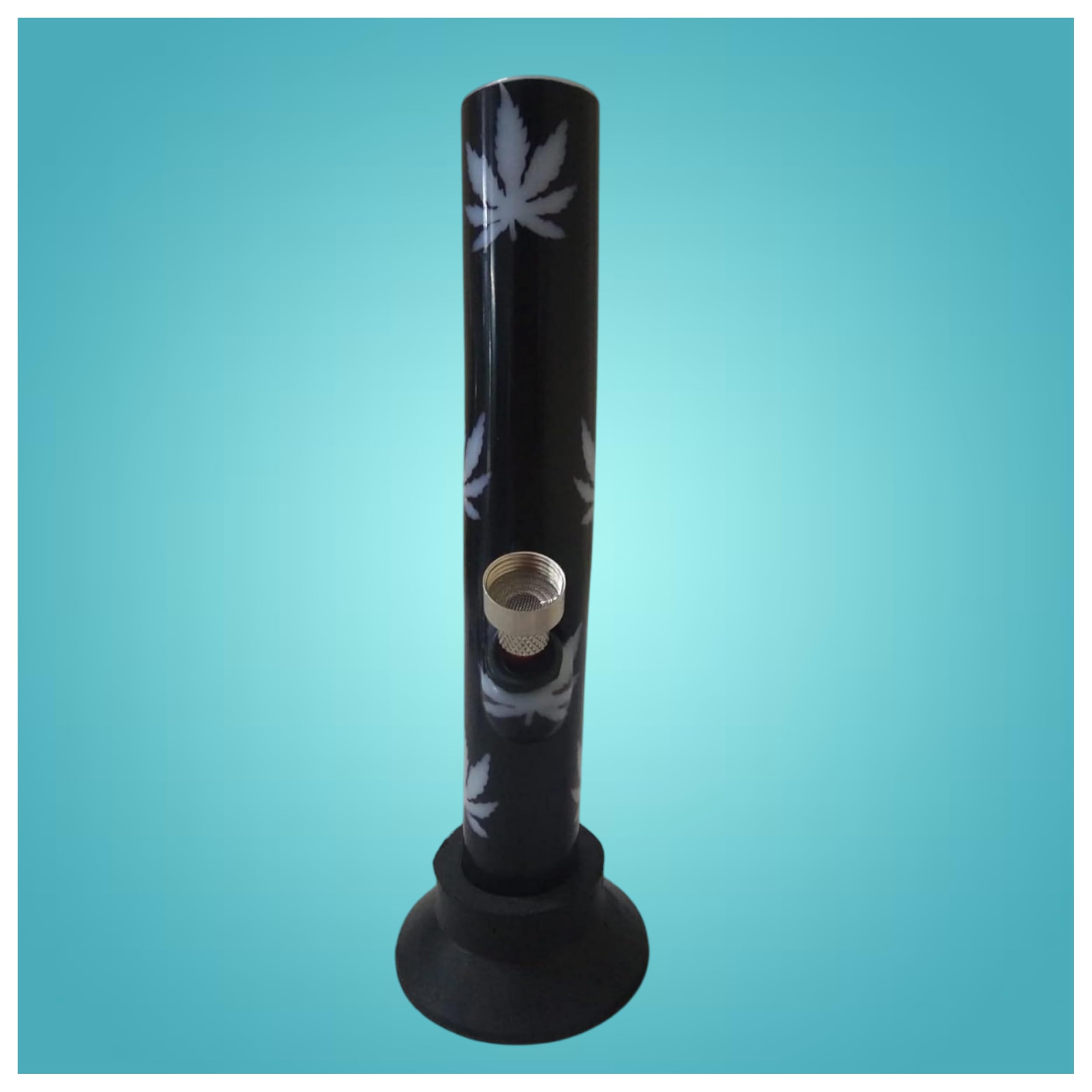 METIER® 8 inch bongsmoke Tall Bend Opaque Acrylic(Plastic) Waterpipe Bong with Shooter Pipe Leaf Print Size 20 cm Pack of 1