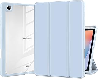 Batianda Hybrid Case for Samsung Galaxy Tab S6 Lite 10.4 inch 2022/2020 Model (SM-P610/P613/P615/P619) with S Pen Holder Shockproof Cover with Clear Back Shell TPU Bumper Auto Sleep/Wake, Blue