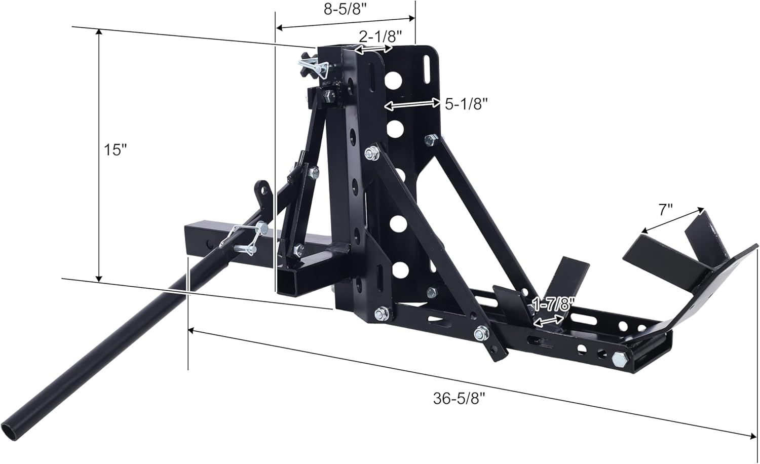 800 lbs Motorcycle Trailer Hitch Scooter Hauler Mount Rack, 2" Tow Carrier Receiver, Heavy Duty Steel