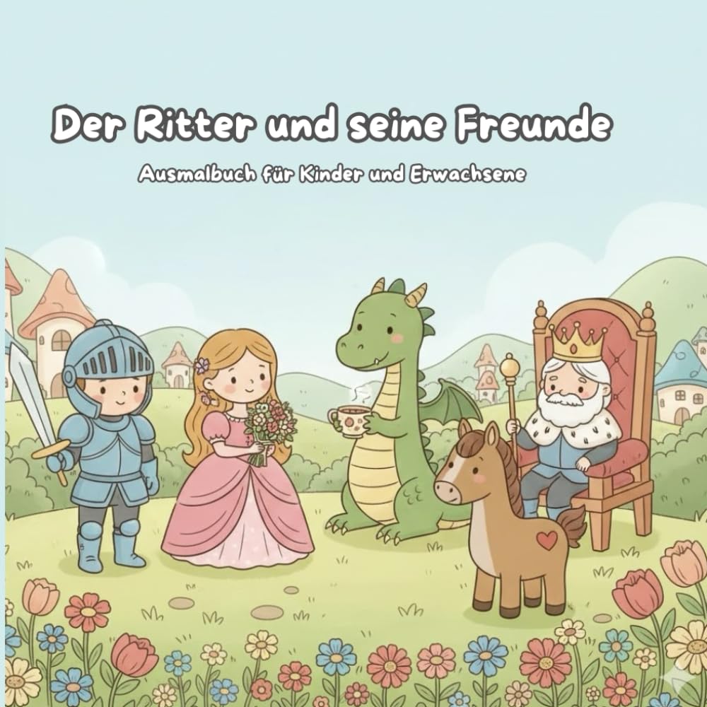 Der Ritter und seine Freunde: Ausmalbuch für Kinder und Erwachsene