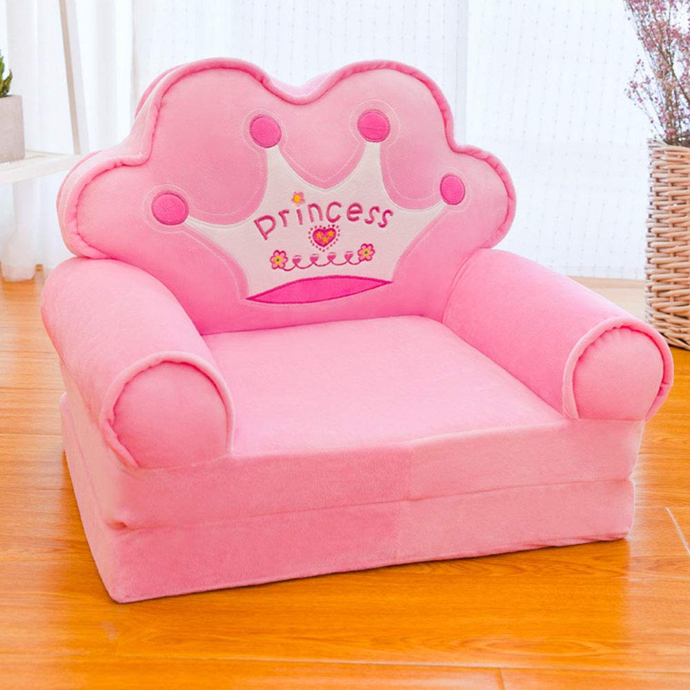 Kindersofa Rosa Krone Falten Sofa Waschbar Plüschtiere Babysitz Kindergarten Schemel Multifunktion Stuhl Kindermöbel Haus Dekoration Kindertag Geburtstag Weihnachts Geschenk,Rosa