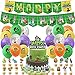 SHLMO Plants Vs. Zombies Tema de Cumpleaños Decoración Suministros Globo Tirar Bandera Dibujos Animados