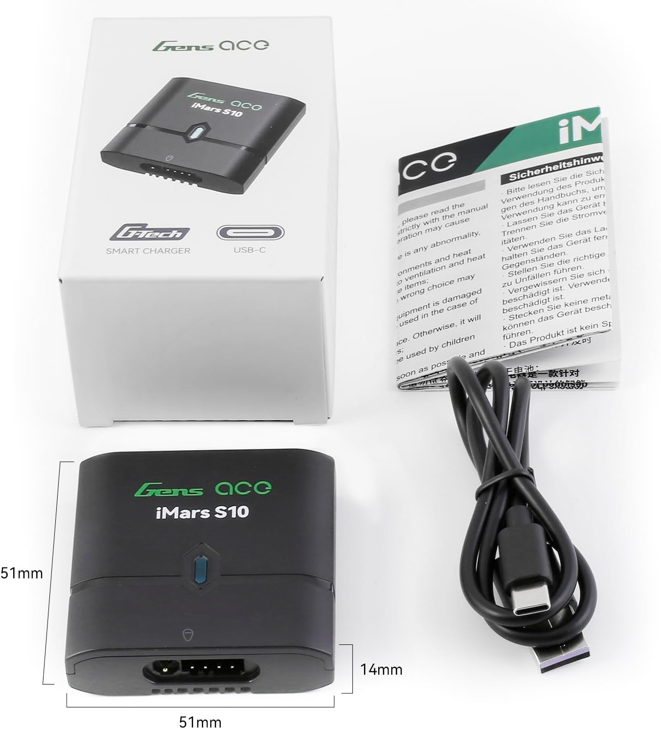 Gens ace Imars S10 Charger package contents