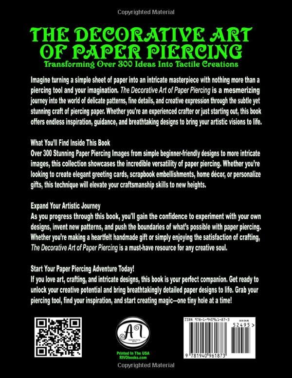 Paper Piercing art décoratif du papier perforé avec 300 modèles