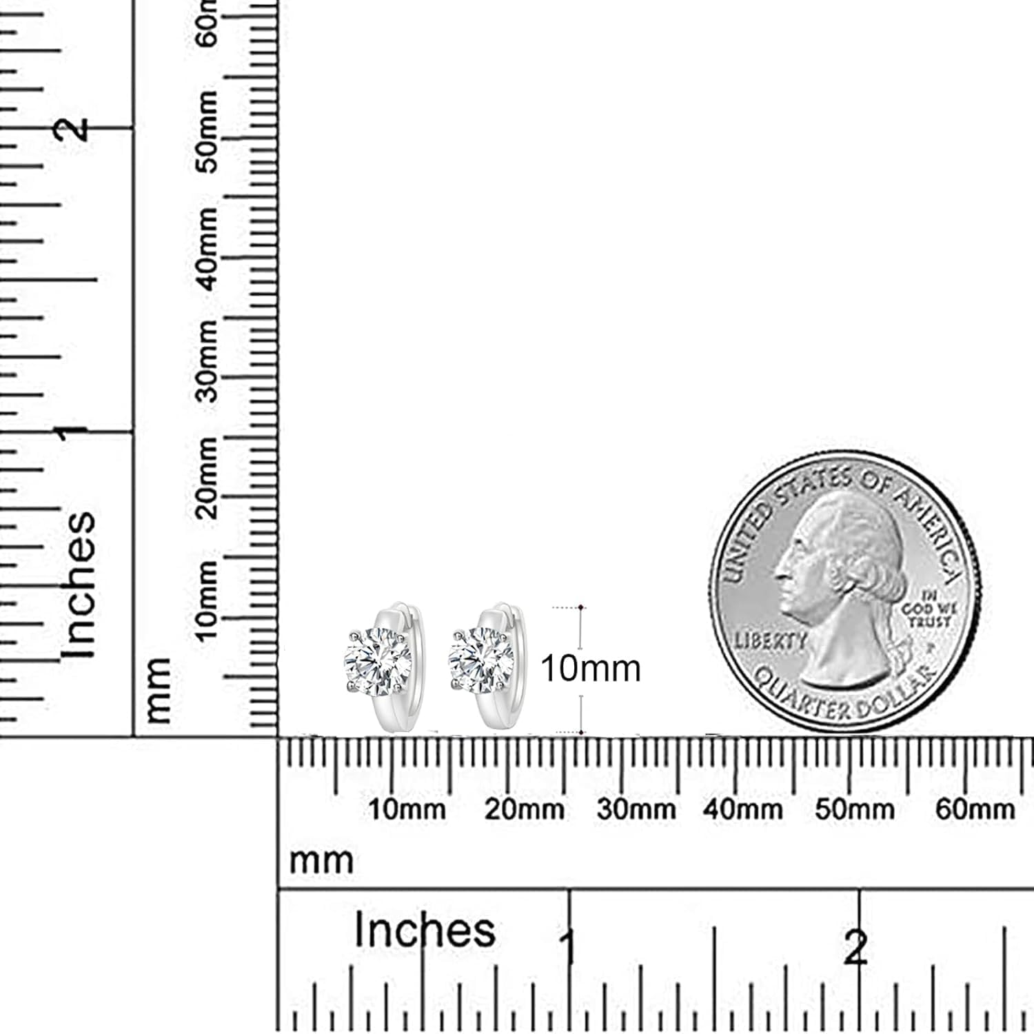 S925 Sterling Silver 2CT Diamond Huggie Hoop Earrings for Women, D Color VVS1, Stylish and Trendy Gift for Her on Women’s Day