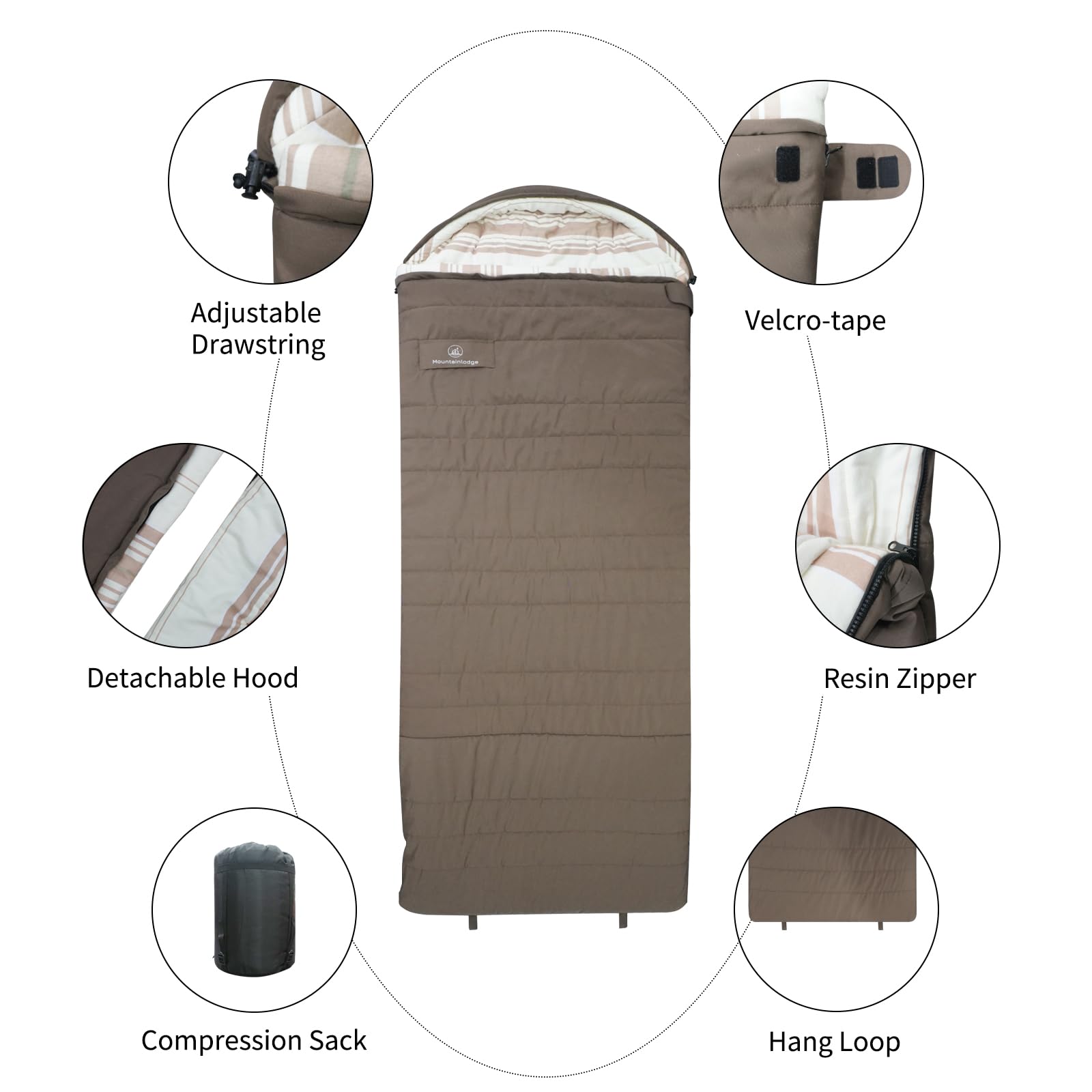 Winter Sleeping Bags For Adults 0 Degrees 350gsm Temperature Range (5F - 32F) Portable Waterproof Compression Sack For Big And Large Kids Hiking, Backpacking, 4