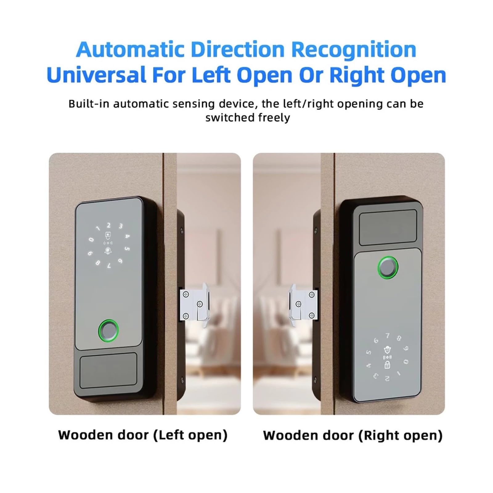 Serratura Intelligente, Serratura for porta in vetro intelligente con impronta digitale Bluetooth elettronica APP Sblocco password scheda IC